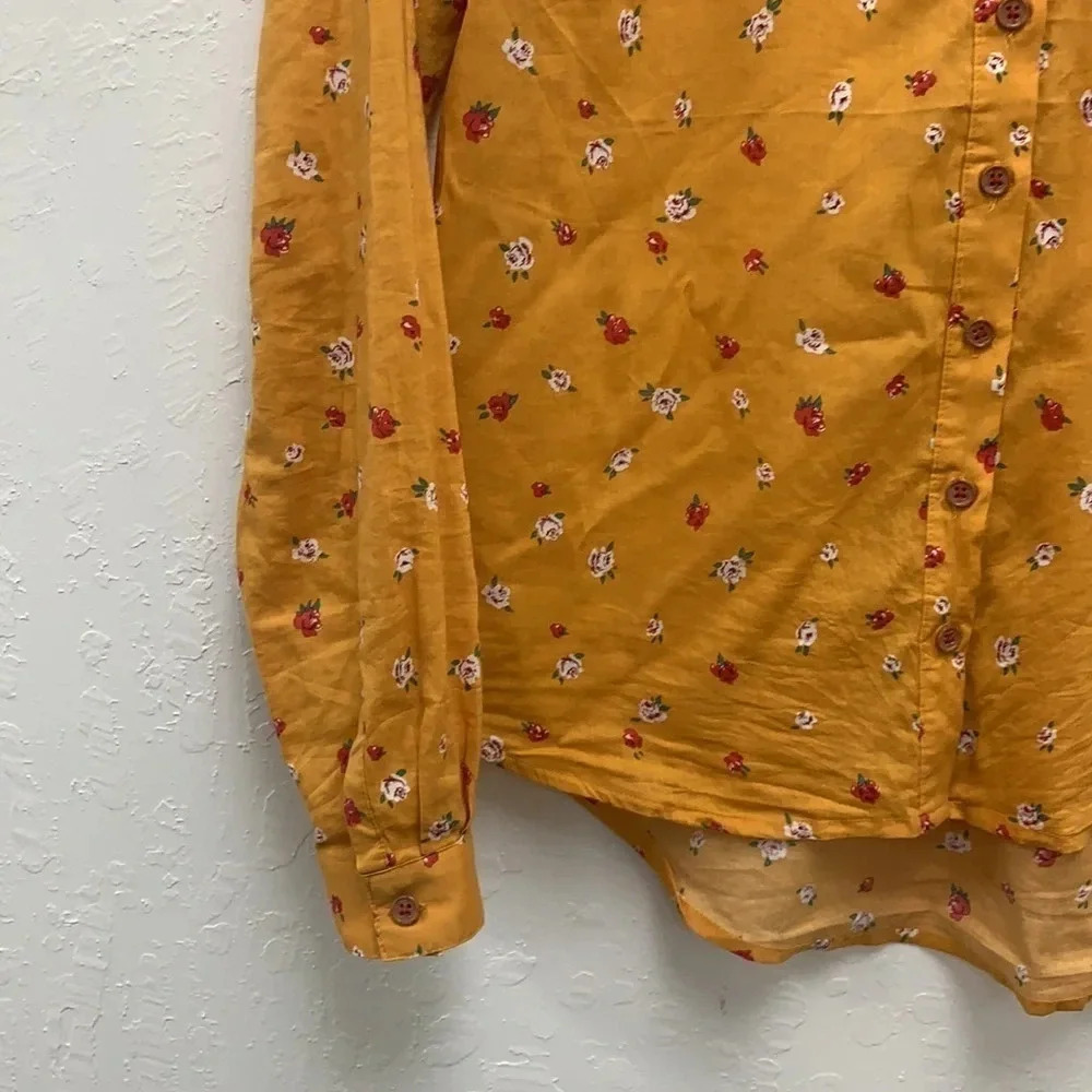 Anthropologie Maeve Yellow Phyllis Floral Top Size 0 - Picture 4 of 8